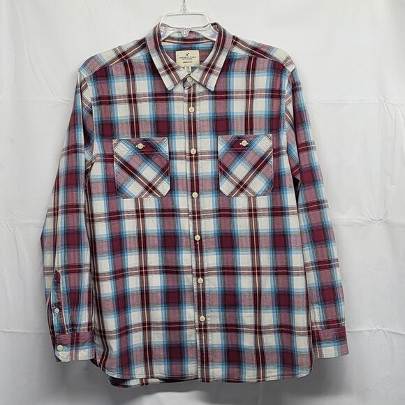 American Eagle Mens Shirt Button Up XXL Long Sleeve Plaid Seriously Soft - Picture 1 of 14